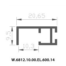 [Sliding] Profil Sticla Vertical Intermediar (10mm)